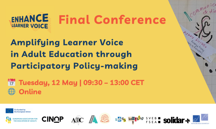 ENHANCE final conference: Amplifying Learner Voice in Adult Education through Participatory Policy-making 12 May